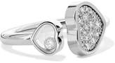Thumbnail for your product : Chopard Happy Hearts 18-karat White Gold Diamond Ring