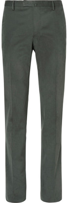 Boglioli Green Slim-Fit Brushed Stretch-Cotton Twill Suit Trousers
