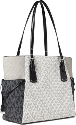 MICHAEL Michael Kors Voyager East/West Tote (Pale Grey/Optic White/Black)  Handbags - ShopStyle
