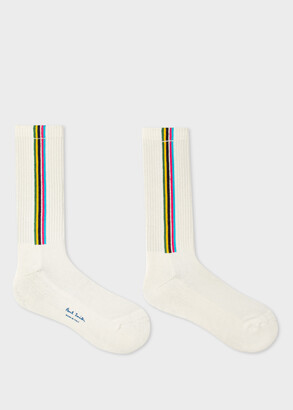 Paul Smith Off-White 'Sports Stripe' Ribbed Socks