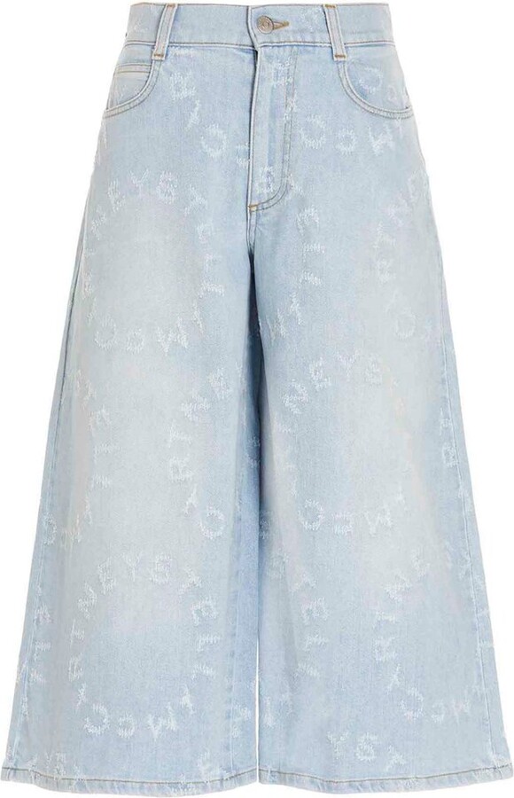 Stella McCartney Denim Gerade Cropped-Jeans in Weiß Damen Bekleidung Jeans Capri-Jeans und cropped Jeans 