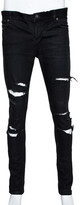 Thumbnail for your product : Saint Laurent Black Denim Distressed D02 Skinny Jeans M