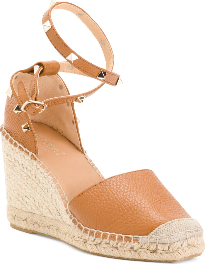 Maypol Made In Spain Leather Closed Toe Wedge Espadrilles ShopStyle