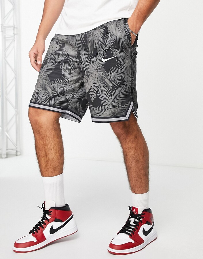 Nike Digital Tropical Pack all over print mesh basketball shorts in gray -  ShopStyle