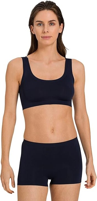 Hanro Touch Feeling Crop Top (Deep Navy) Women's Clothing - ShopStyle