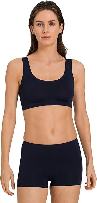 Hanro Touch Feeling Crop Top Women's Clothing Deep Navy : SM, Microfiber/Elastane