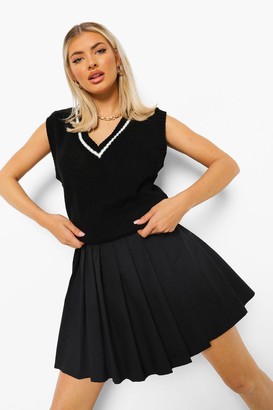 boohoo Woven Pleated Mini Tennis Skirt