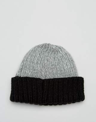ASOS Mini Fisherman Beanie With Contrast Turn Up
