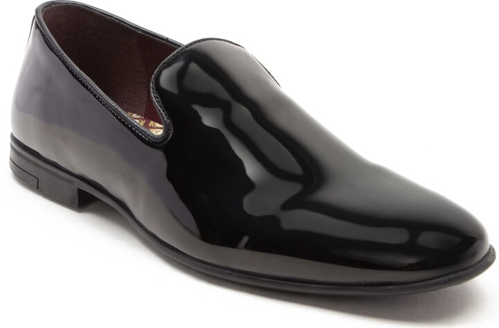 Thomas Crick Men's Frankie Patent Black Formal Patent Leather Loafer ...