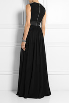 Thumbnail for your product : Elie Saab Satin-paneled crepe and silk-georgette gown