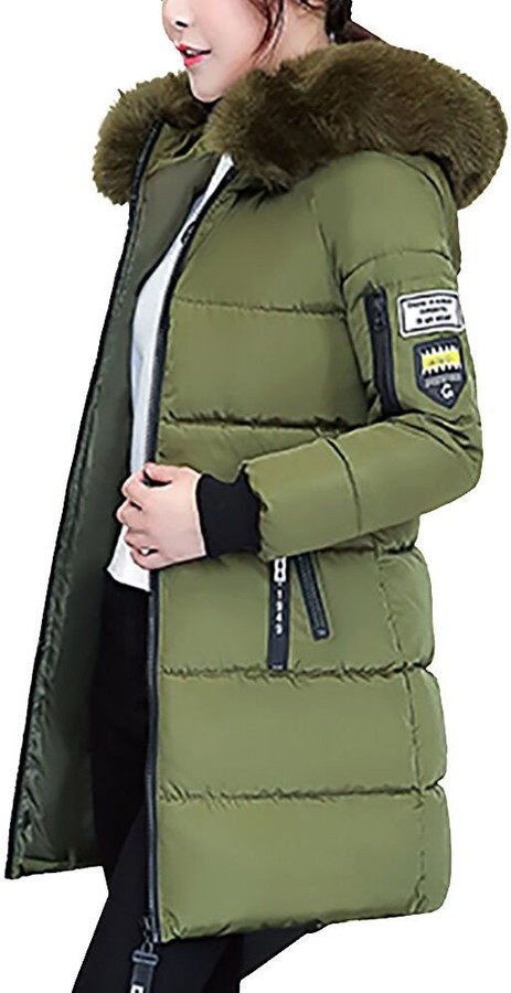 green womens winter jacket