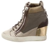 Thumbnail for your product : Giuseppe Zanotti Metallic Wedge Sneakers