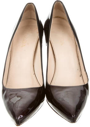 Prada Patent Leather Pointed-Toe Pumps