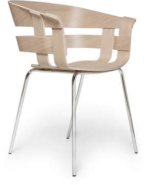 Design House Stockholm Wick Chair Oak Seat - Chrome Legs