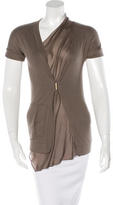 Thumbnail for your product : Brunello Cucinelli Silk-Trimmed Short Sleeve Cardigan