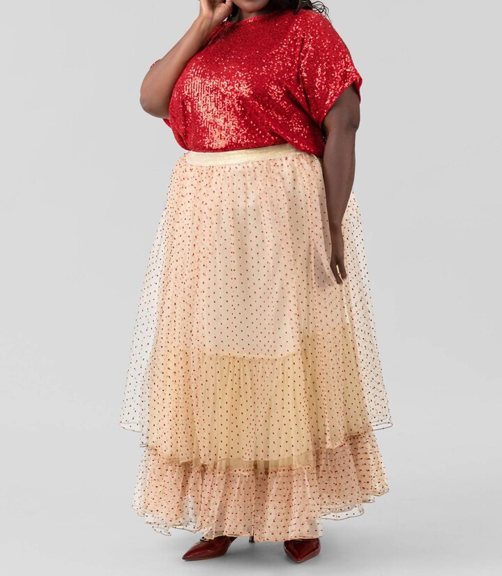 Bl Nk Tilly Maxi Skirt - Plus In Warm Beige