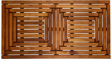 Nordic Style Nordic Teak Wood Oiled Double Framed Shower and Bath Mat