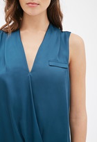 Thumbnail for your product : Forever 21 Contemporary Satin-Paneled Surplice Top