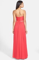 Thumbnail for your product : Adrianna Papell Embellished Waist Shirred Mesh Gown