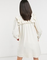 Thumbnail for your product : And other stories & smock mini dress with ruffle detail in cream