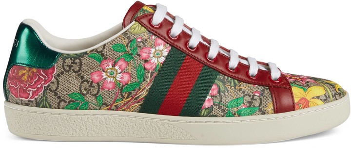 gucci women's ace gg flora sneaker