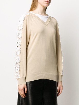 Boutique Moschino Lace-Embellished Relaxed-Fit Jumper