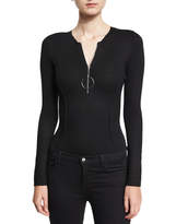 Thumbnail for your product : Thierry Mugler Zip-Front Open-Back Bodysuit, Black