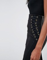 Thumbnail for your product : Liquorish Pencil Skirt With Gold Eyelets
