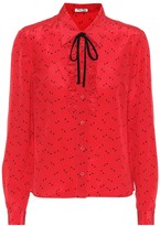 Thumbnail for your product : Miu Miu Polka-dot silk blouse