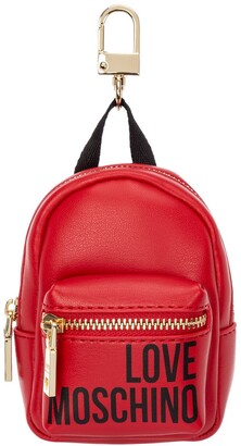 Love Moschino Logo Printed Zipped Backpack Purse