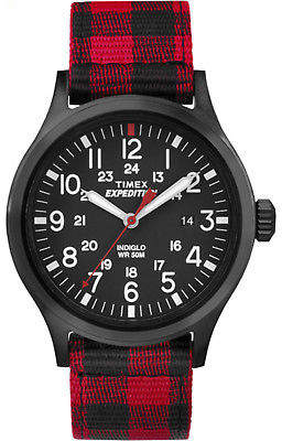 Timex Men's Expedition Scout | Red Flannel Strap Black Case & Dial | TW4B02000