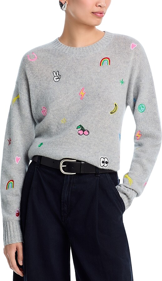 Aqua Icons Cashmere Crewneck Sweater - Exclusive