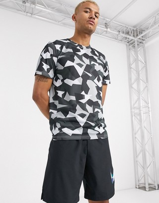 Nike Training t-shirt in geometric camo print