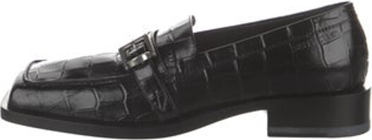 Balenciaga Leather Loafers Black Square-Toes Buckle Closure At Uppers Includes Box & Dust Bag