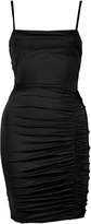 Thumbnail for your product : boohoo Slinky Ruched Strappy Back Bodycon Dress