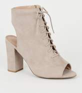 Thumbnail for your product : New Look Comfort Flex Peep Toe Lace Up Heels