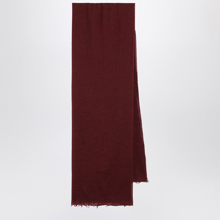 Destin Bordeaux Silk And Cashmere-Blend Scarf