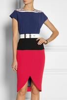 Thumbnail for your product : Prabal Gurung Tweed-trimmed stretch-wool dress
