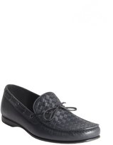 Thumbnail for your product : Bottega Veneta navy leather boat stitched loafers