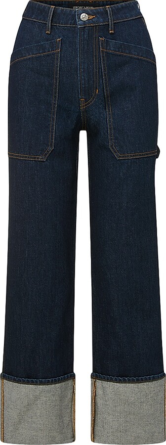 Veronica Beard Women's Dylan Cuffed High-Rise Straight Jeans - Indigo Rinse - Size 25