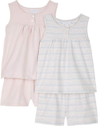 The Little White Company Cotton top and shorts pyjama set of two 1-6 years, Multi