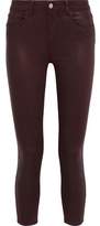 Thumbnail for your product : L'Agence Margot Cropped Glittered Mid-rise Skinny Jeans