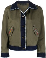 Thumbnail for your product : Mr & Mrs Italy Contrast Panel Frayed Detail Jacket