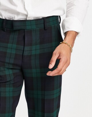 Tonal Tartan Check Suit Trousers  Jacamo