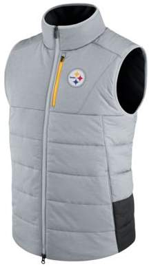 Nike Sideline (NFL Steelers) Men's Vest Size Large (Grey) - Clearance Sale