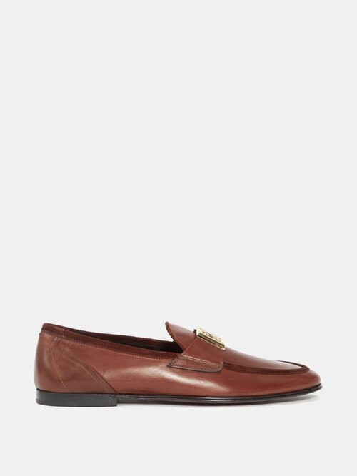 Dolce & Gabbana Mino Logo Plaque Loafers - ShopStyle