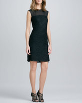 Thumbnail for your product : Ali Ro Illusion-Neck Lace Dress