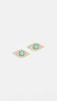Thumbnail for your product : Ef Collection 14k Diamond Jumbo Turquoise Evil Eye Stud Earrings