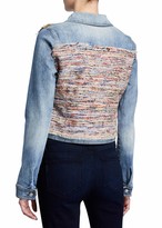 Thumbnail for your product : Ramy Brook Montie Tweed Combo Cropped Denim Jacket