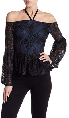 Romeo & Juliet Couture Lace Off-the-Shoulder Bell Sleeve Top